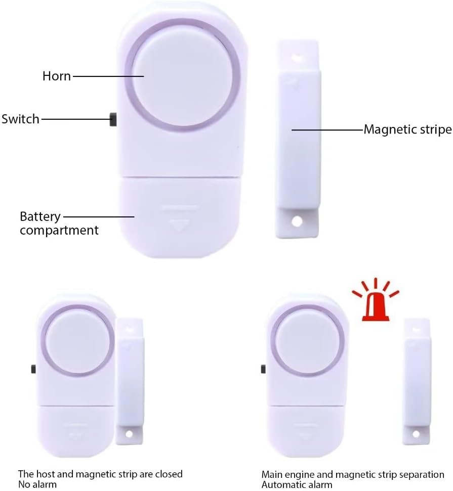 2Pcs Magnetic Sensor Home Window Door Burglar WIRELESS Security ALARM System