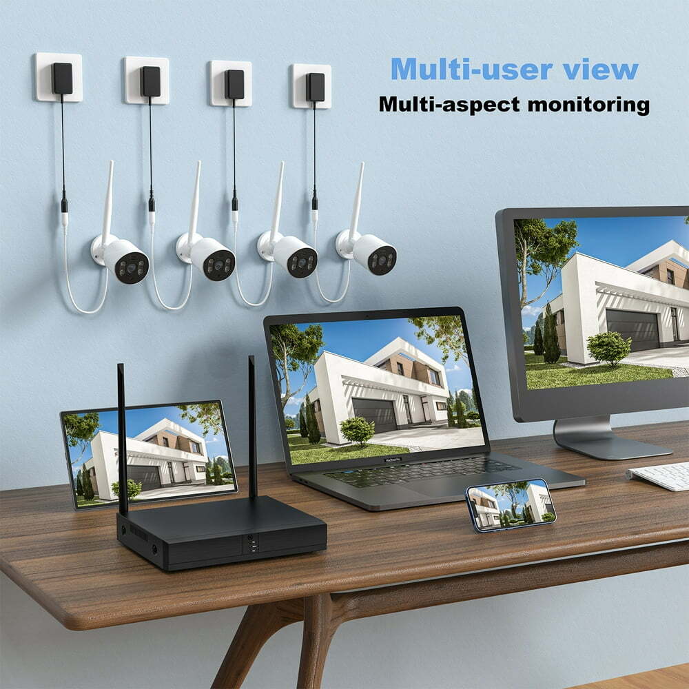 TOPVISION 4Pcs Security Wired Camera System, 8CH 3MP NVR Home Security, 1080P IP