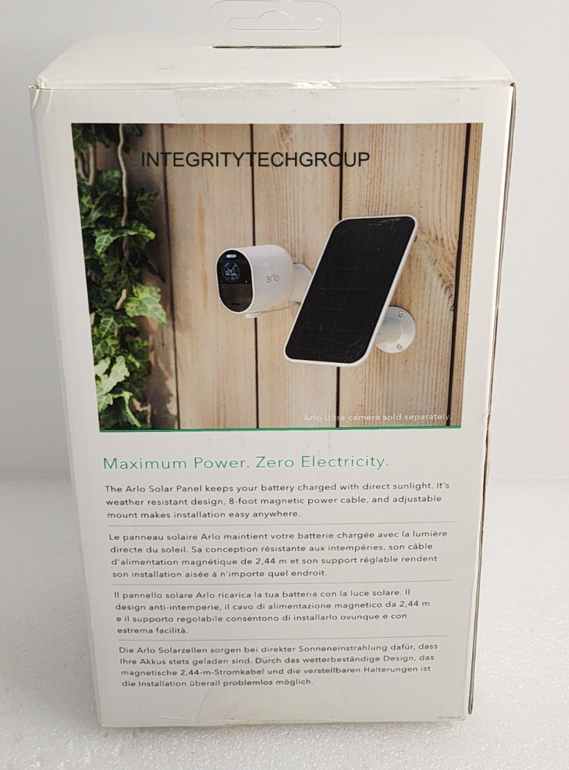 Arlo VMA5600 Solar Panel Charger White, NEW