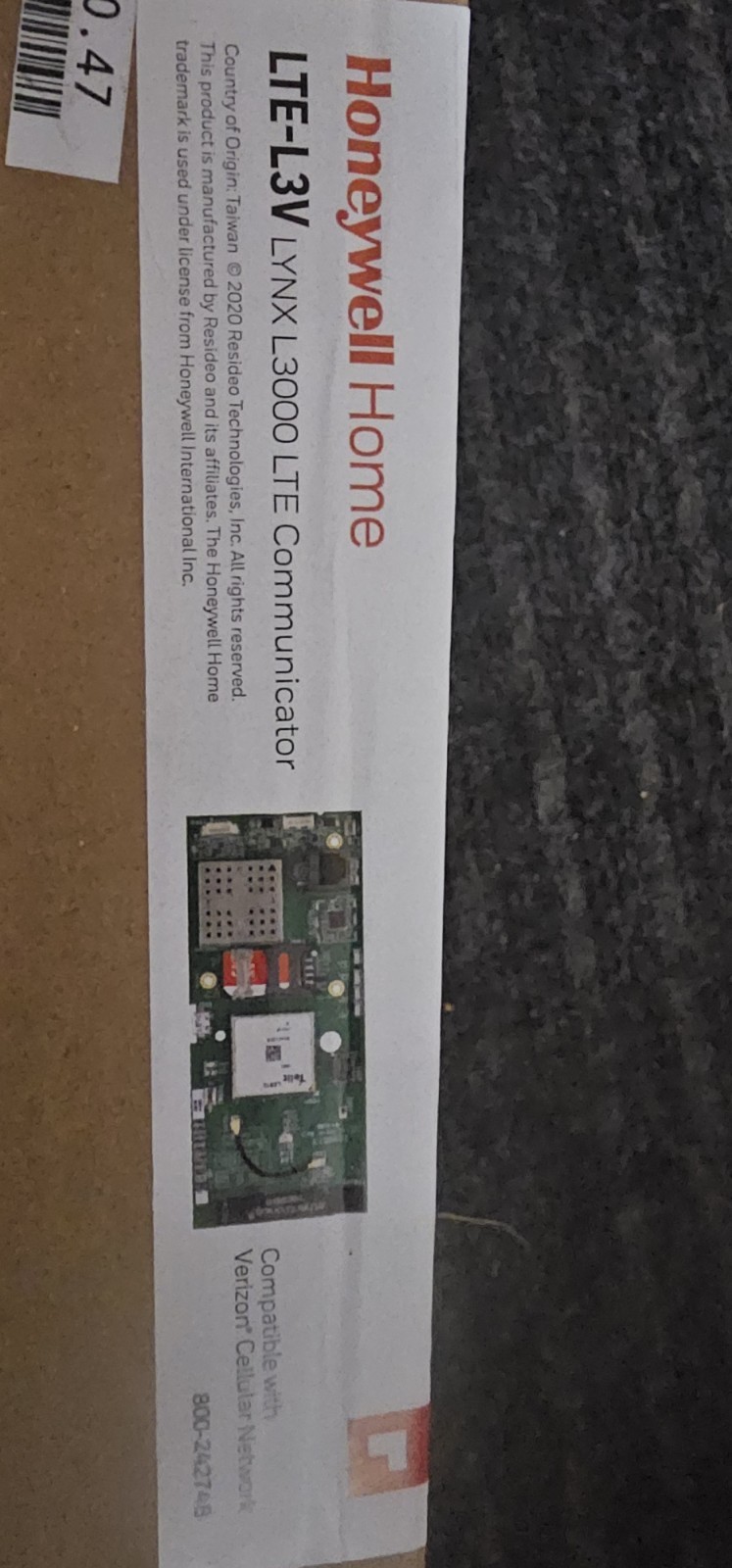 Honeywell Home LTE-L3V Lynx L3000 Communicator Verizon Home Security Board NIB