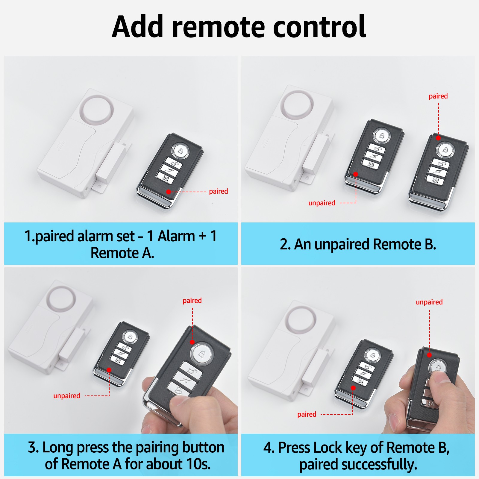 Wireless Magnetic Sensor Door Window Burglar Alarm with Remote Control Home Shop