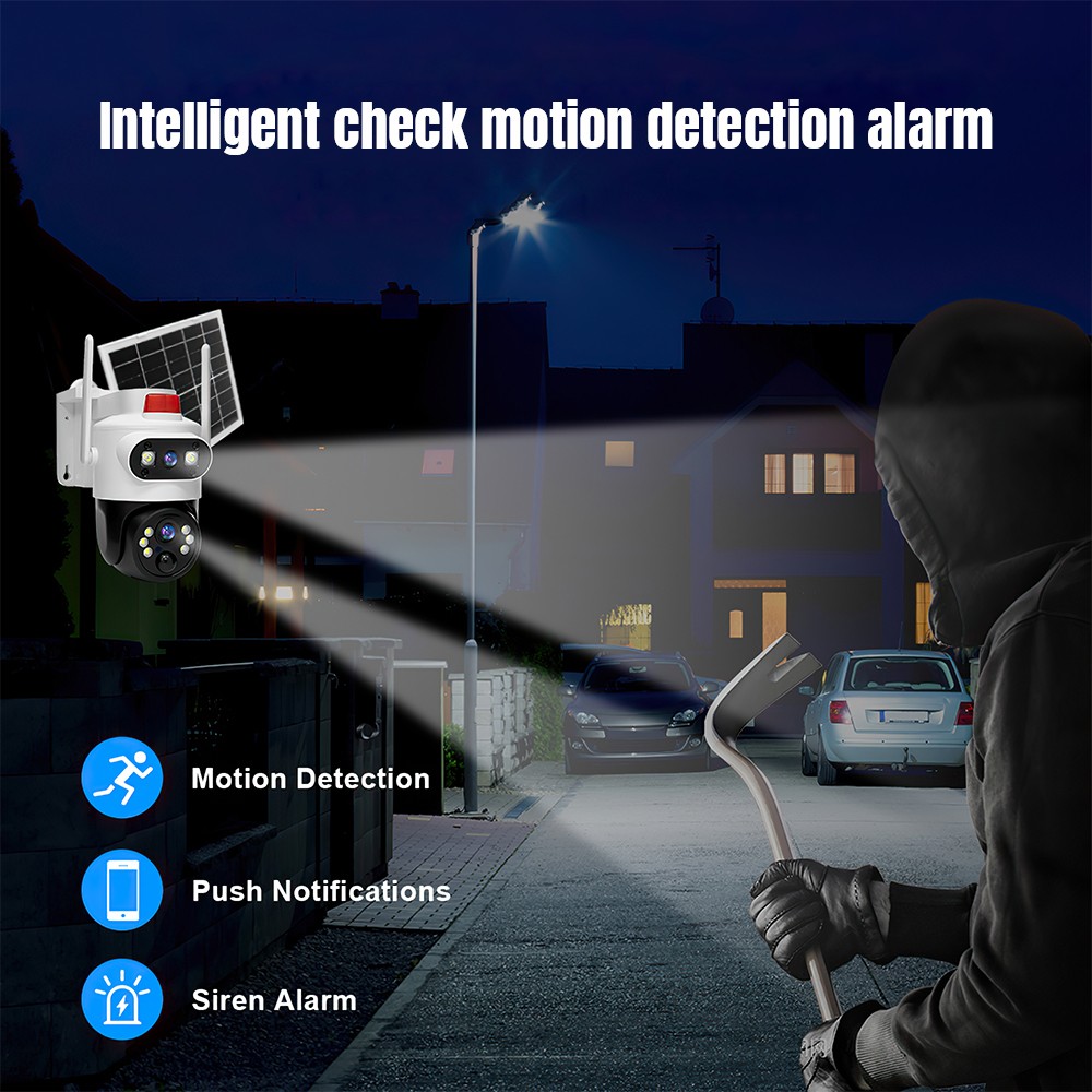 4 Camara De Seguridad Solar Inalambricas Para Exterior Con Vision Nocturna Audio