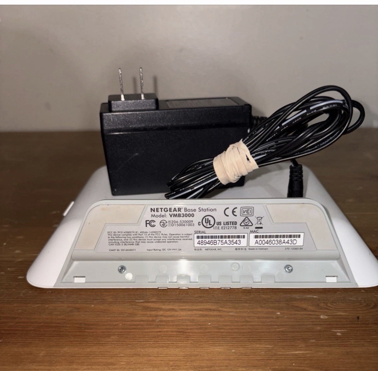 Netgear Arlo Base Station VMB3000 White W/Power Cord