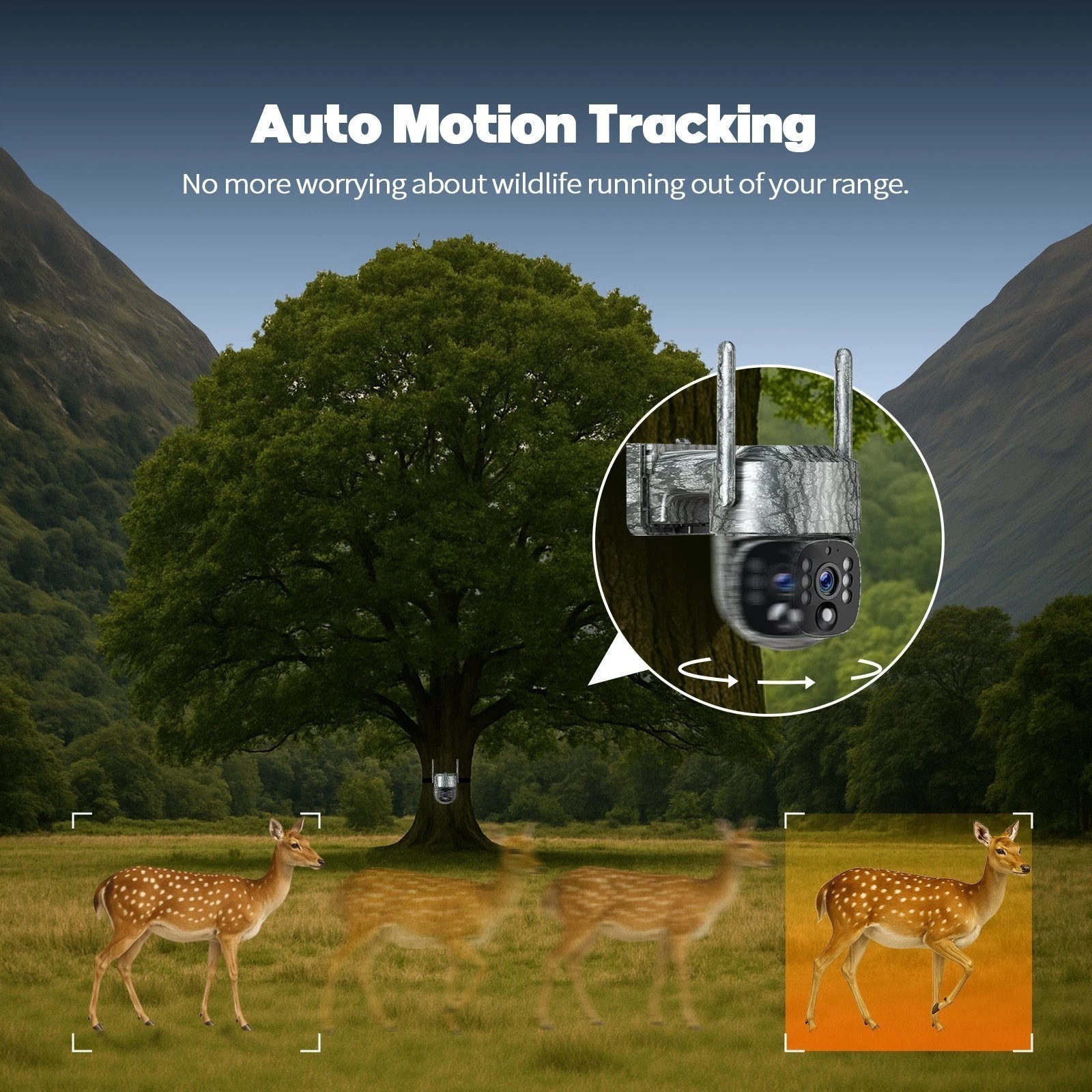 4G LTE Cellular Security Camera with 2.5K Live Streaming for Hunting Trail Game