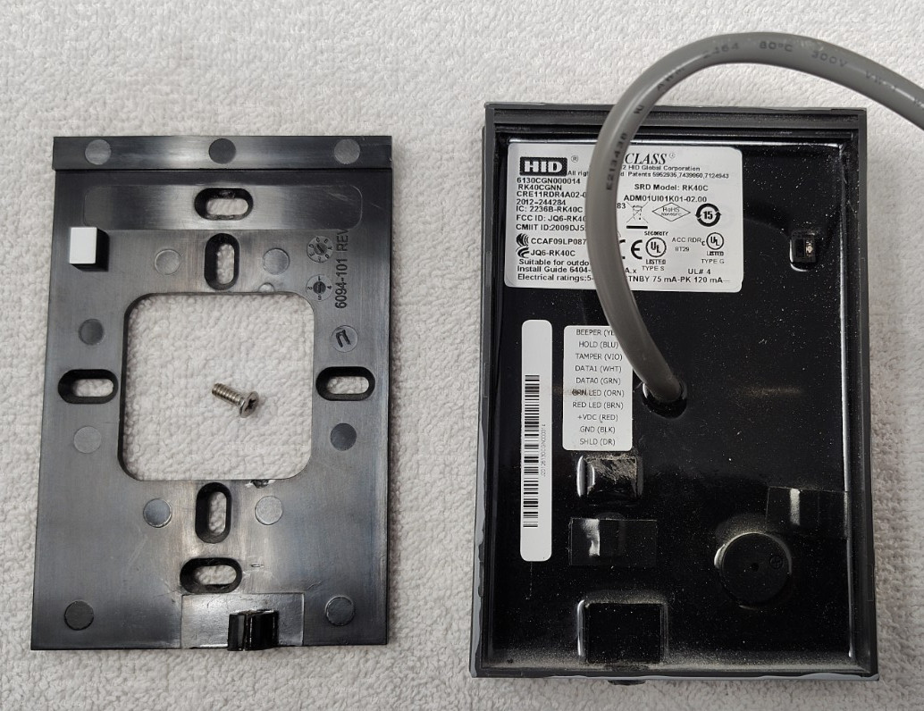 Schlage HID iCLASS Card Reader with Keypad Part/Model # RK40C