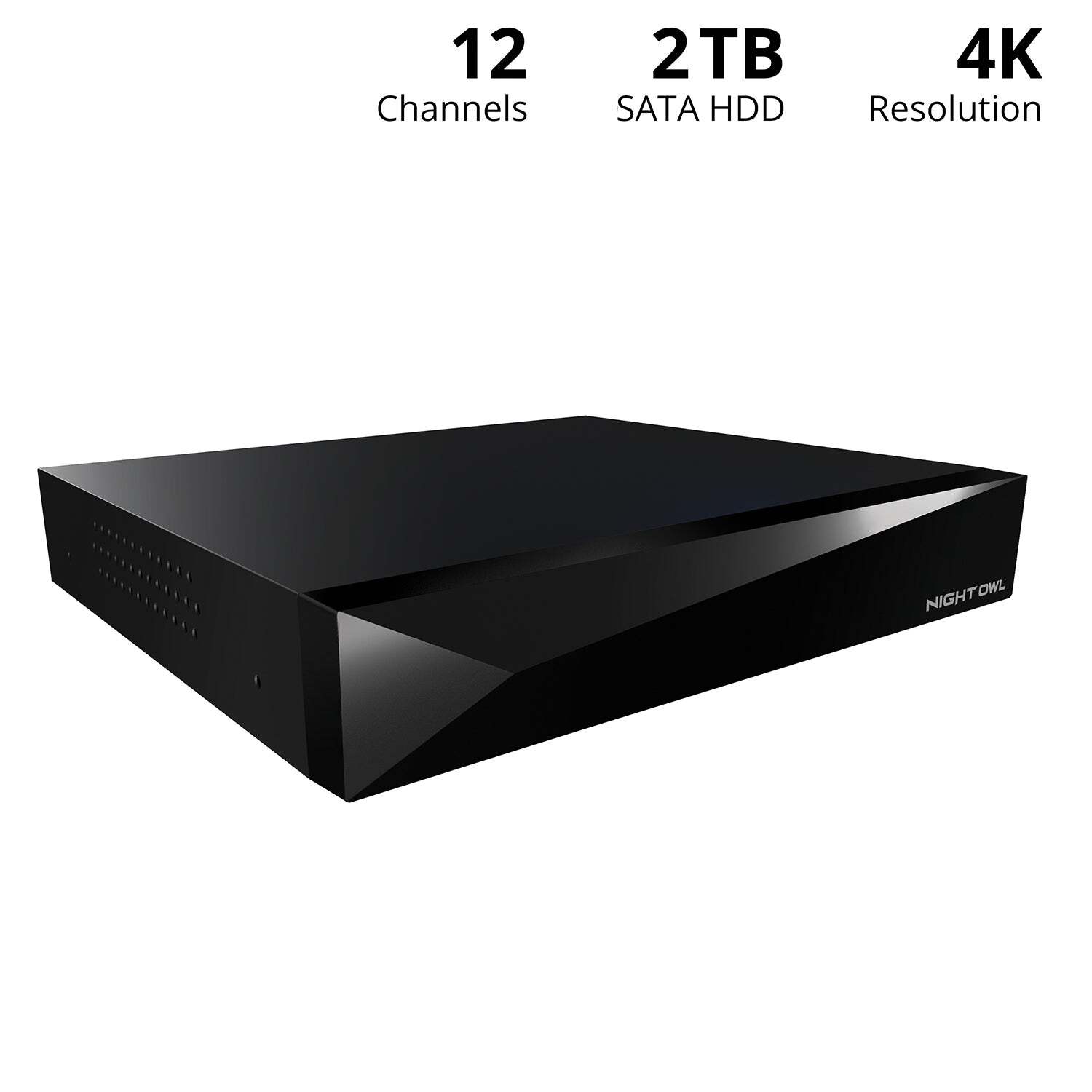 2-Way Audio 12 Channel 4K DVR with 2TB Hard Drive – Add up to 12 Total Devices