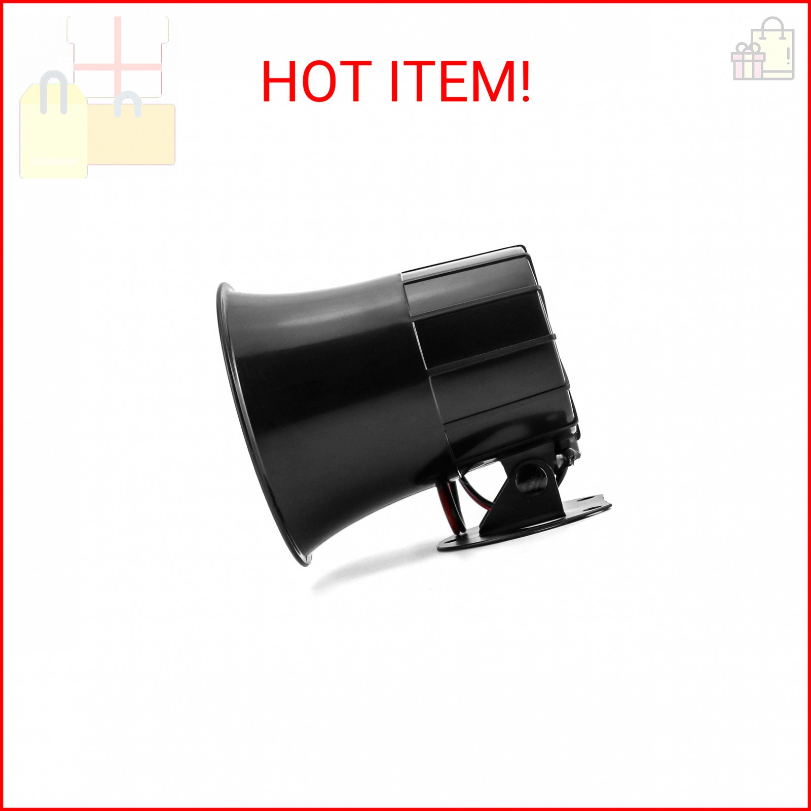 QWORK Electric Siren Horn, DC 12V Security Loud Wired Alarm Siren for Home Alarm