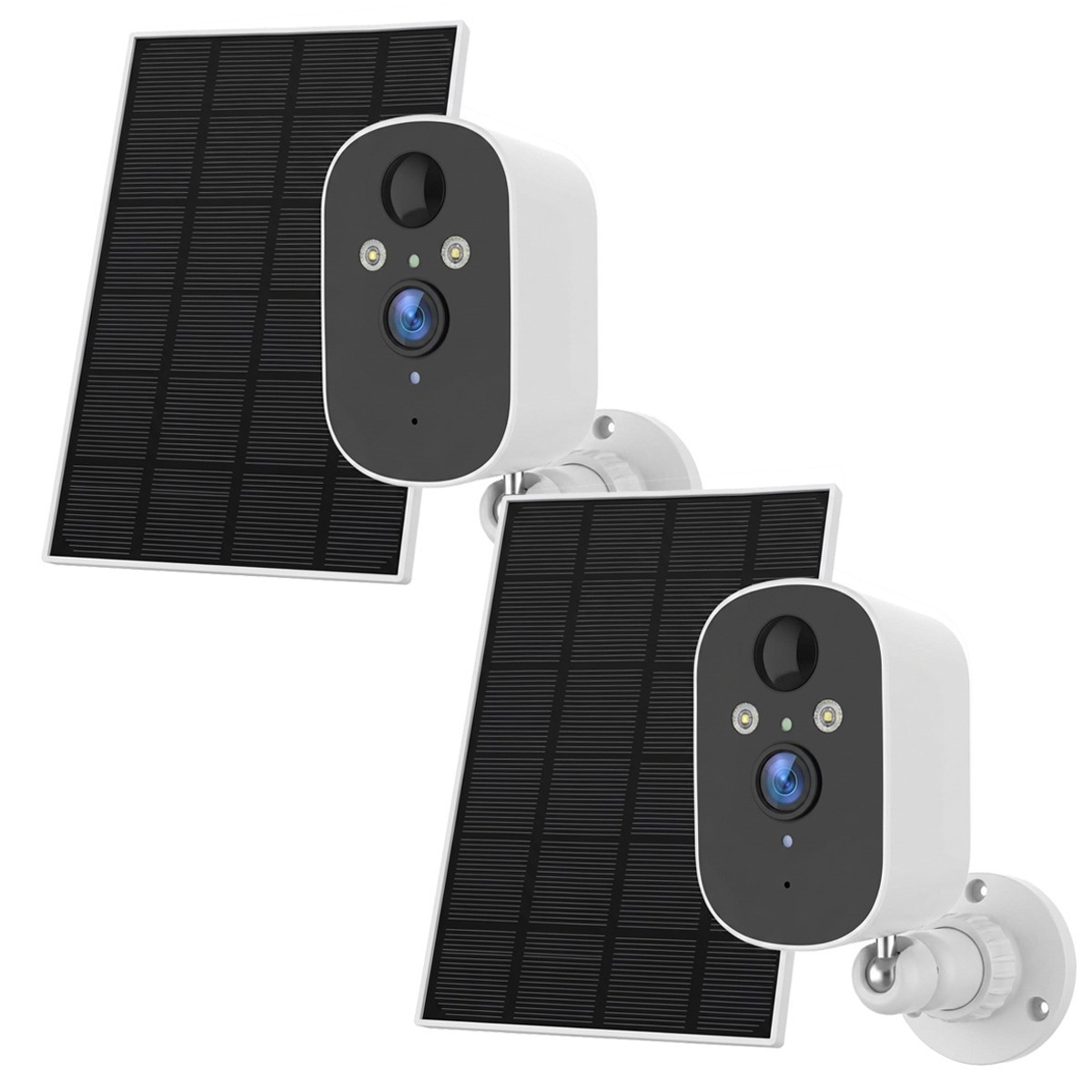 2PK Solar Power Security Camera Wireless WiFi Camera Built-in Battery Floodlight