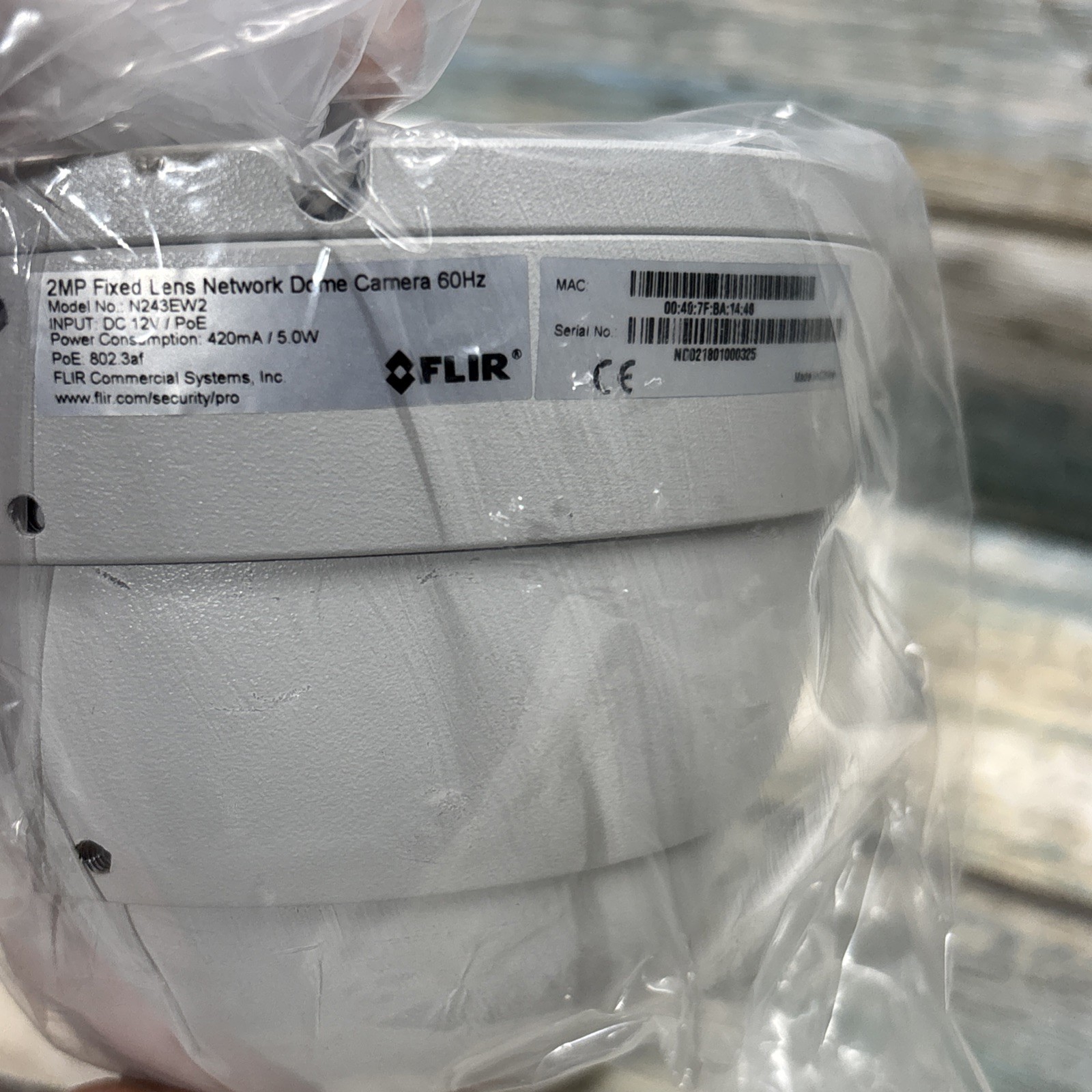 2X FLIR N243EW2 Rugged Design 24m IR Range Mini Dome Camera, White- Fast Shippin