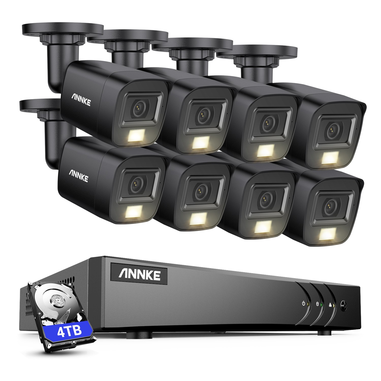 ANNKE 5MP AI Human Detection Color Night Security Camera System Audio Recording