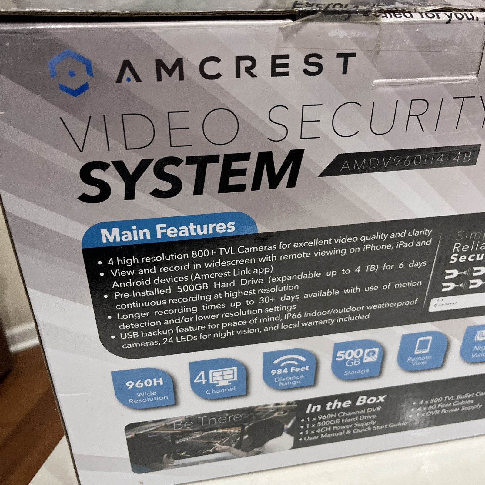 Amcrest AMDV960H4-4B 4CH 960H DVR Security System 4x 800TVL Bullet Cameras