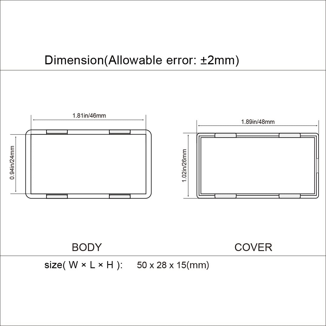 LeMotech Project Box 5 Pieces ABS Plastic 1.97″x 1.10″x 0.59″, 5 pieces
