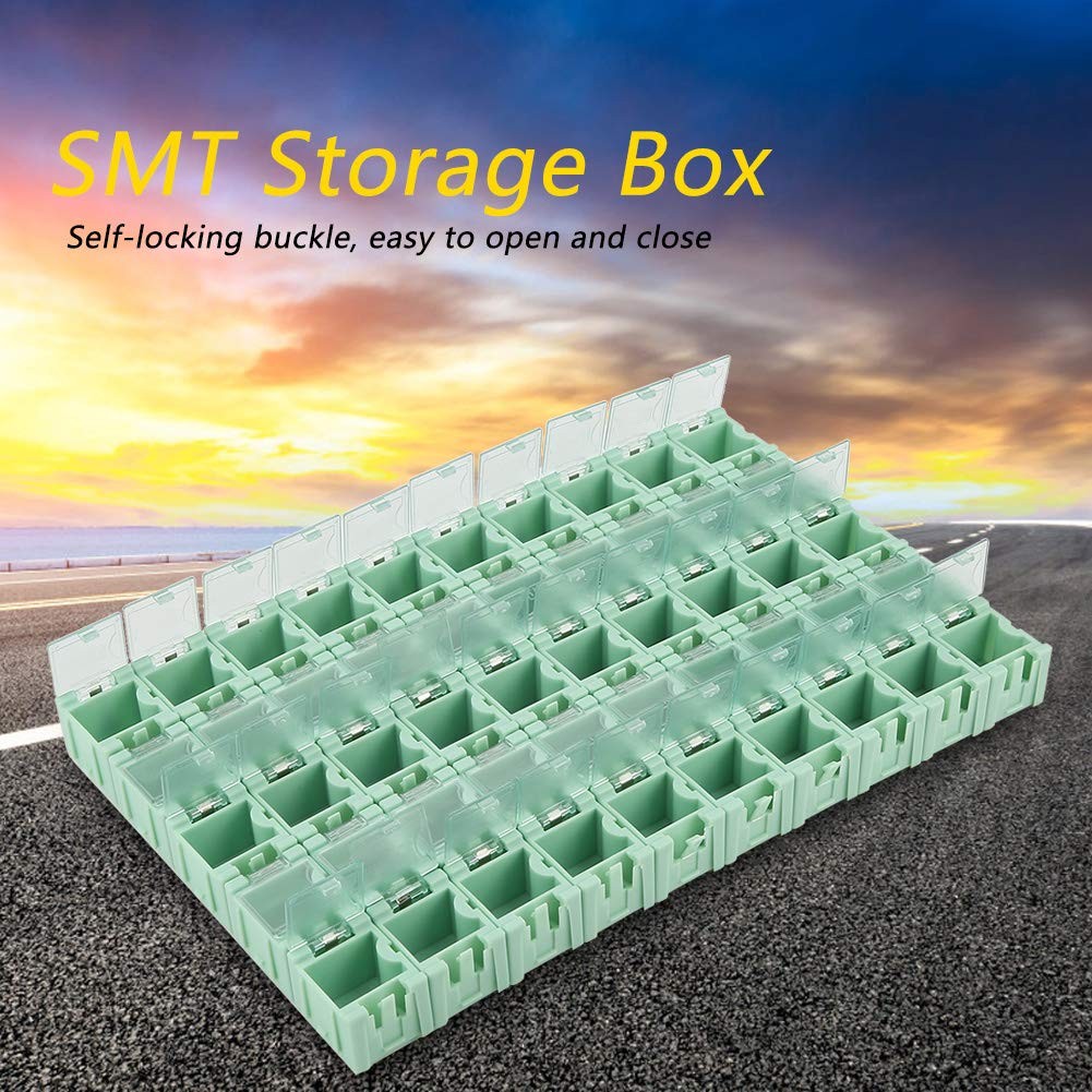 50Pcs Green SMT SMD Container Box Electronic Components Mini Storage