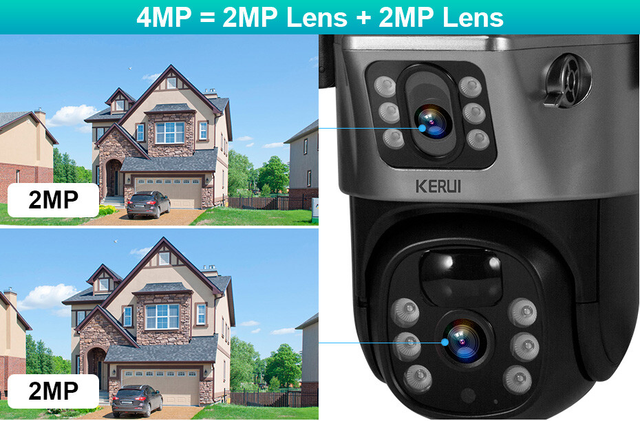 3PCS 4MP Solar Powered WiFi IP Cameras Waterproof Outdoor PIR Home Protection
