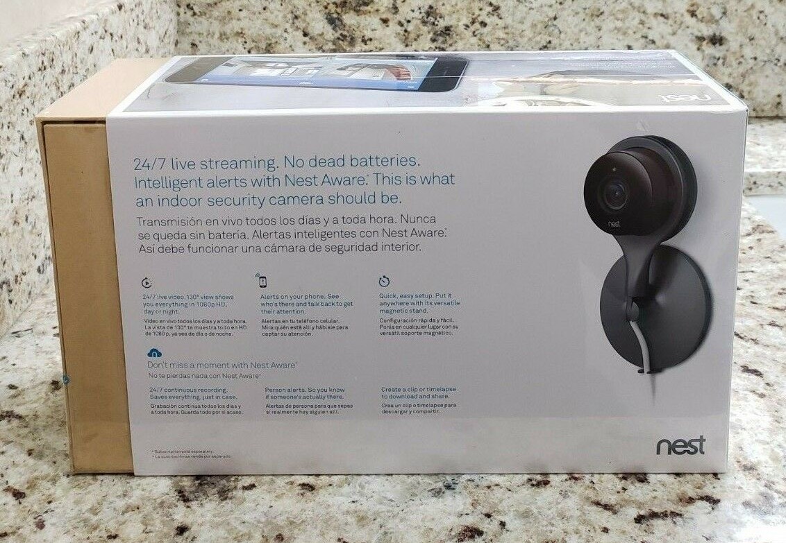 NEST Cam Indoor Smart Security Camera (3 Pack) Model NC1104US – Sealed NEW
