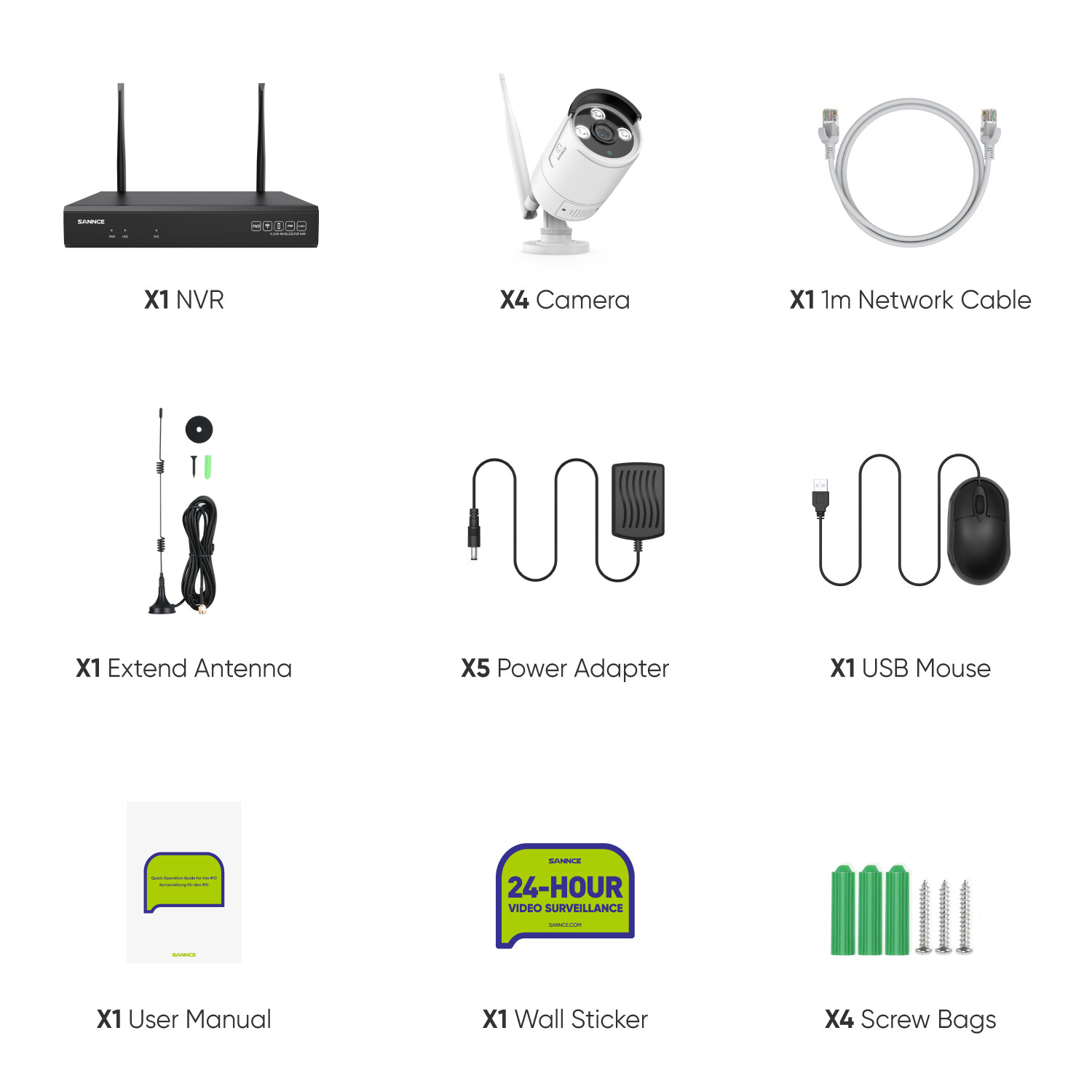 SANNCE Wireless 5MP 8CH NVR 3MP Two Way Audio AI Security Camera System Outdoor