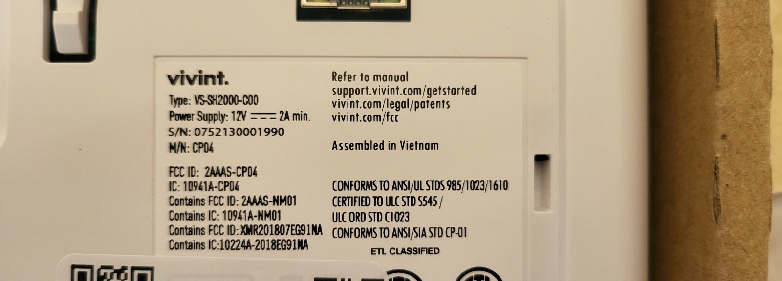 Vivint Smart Hub Control Panel VS-SH2000-C00 BRAND NEW FAST SHIPPING
