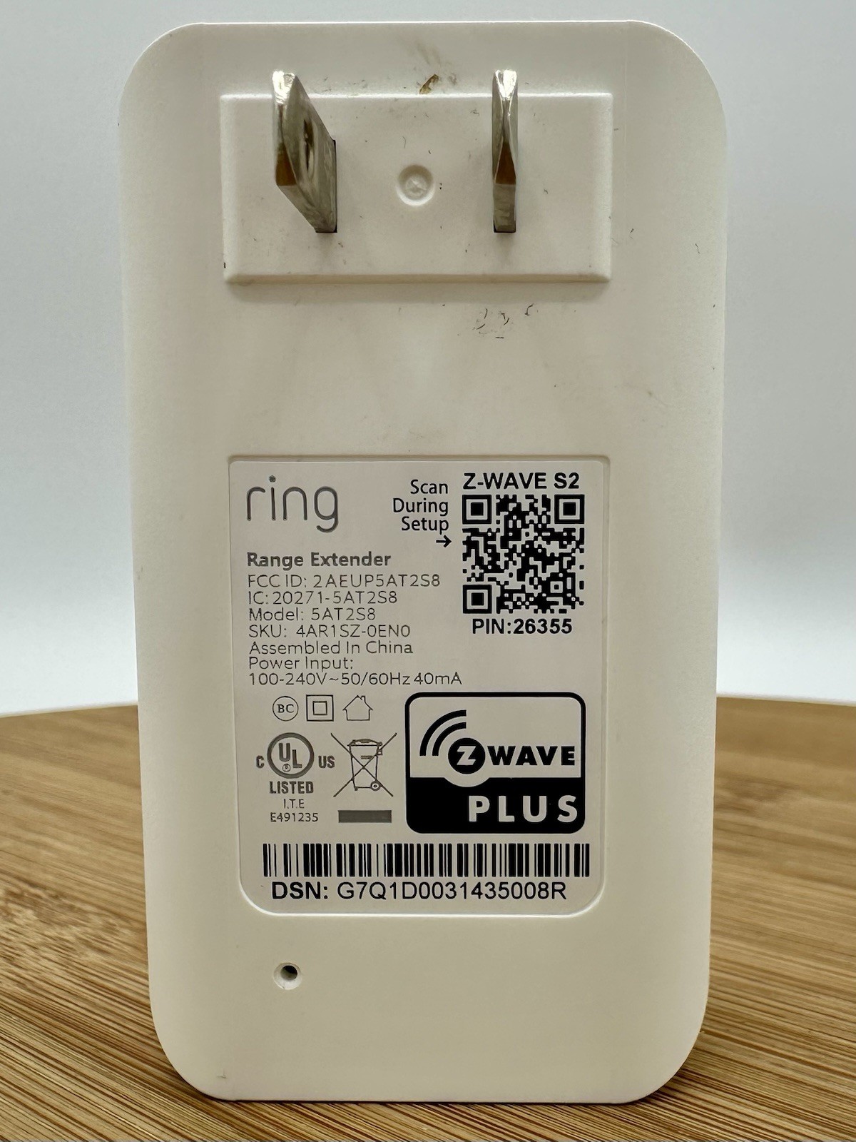 Ring Alarm Range Extender – Z Wave S2 – 5AT2S8