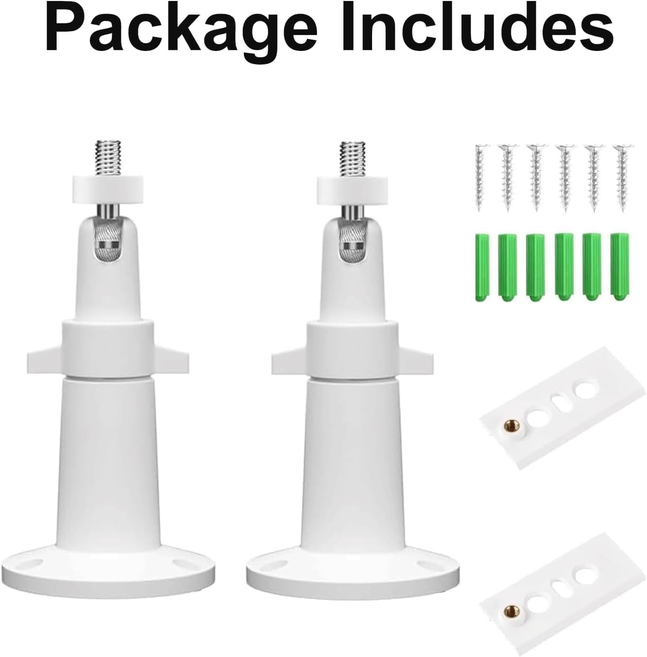 2 Pack Adjustable Wall Mounts for Arlo & Ring Cameras – Versatile Viewing Angle