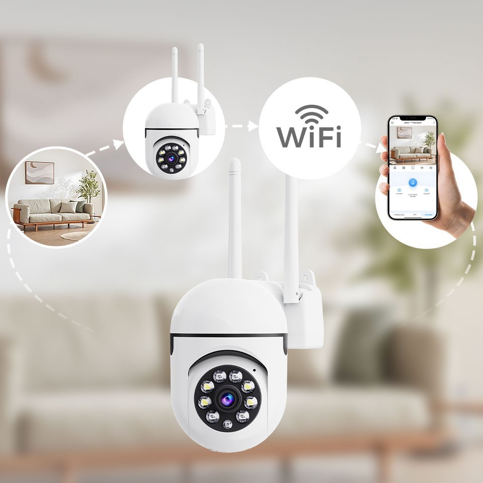 4-Pack Wireless WiFi Security Camera System 1080P Smart Home Pan/Tilt Audio 2.4G