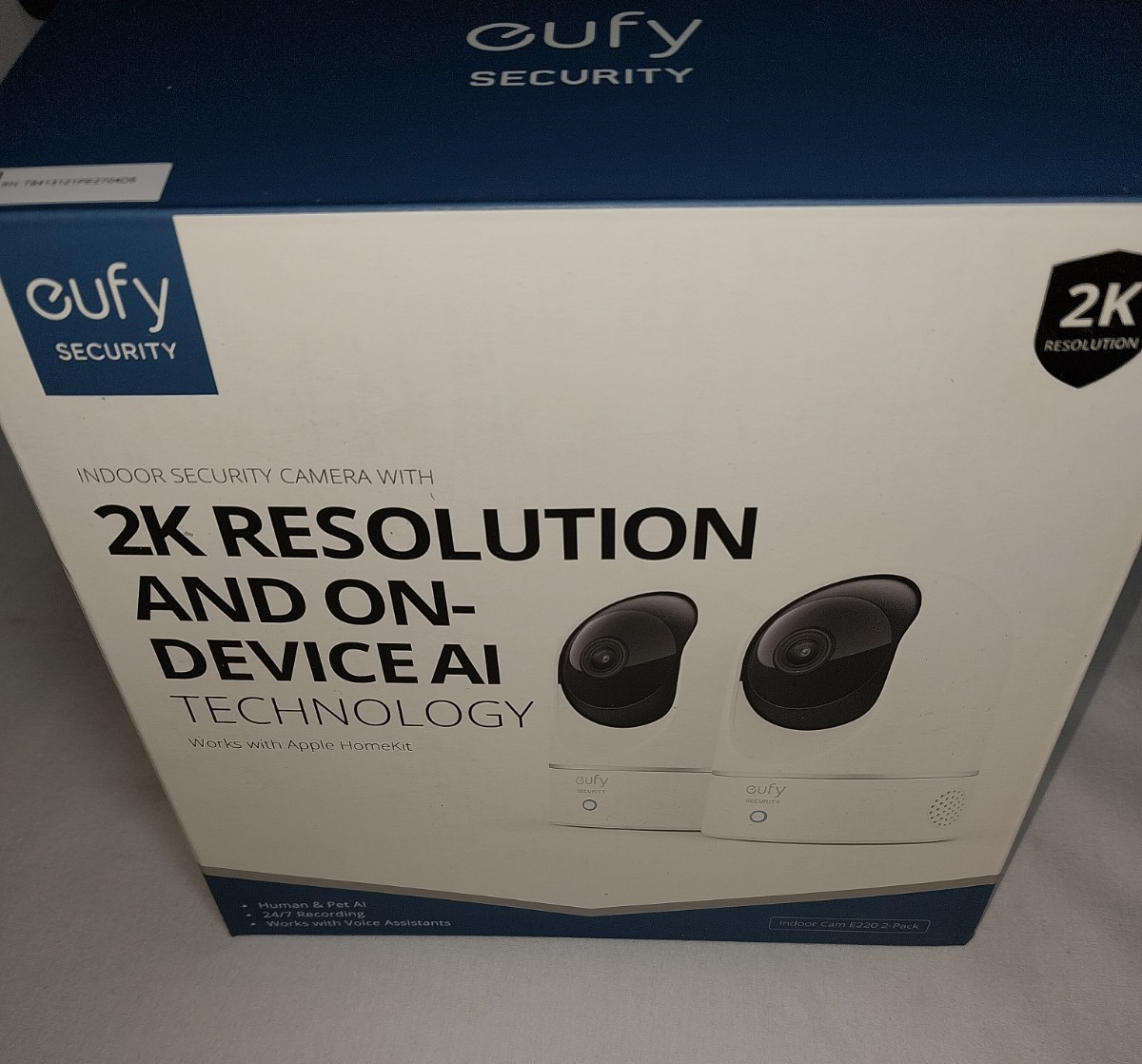 Eufy E220 Indoor Security Camera 2-Pack, 2K Resolution, AI, Wi-Fi, HomeKit