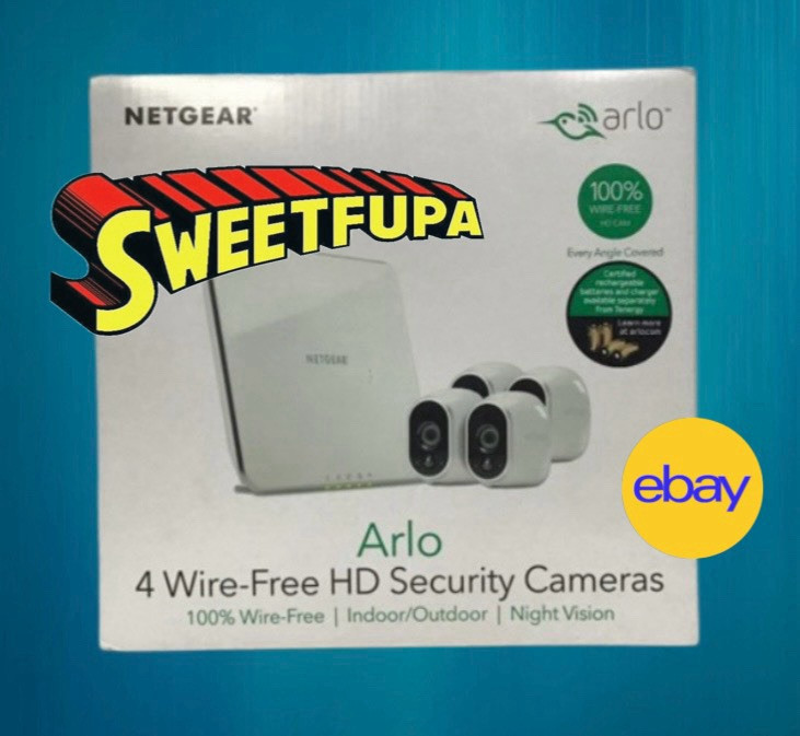 Arlo 4 Wire-Free HD Security Cameras VMS3430 In/Outdoor NightVision Open Box New