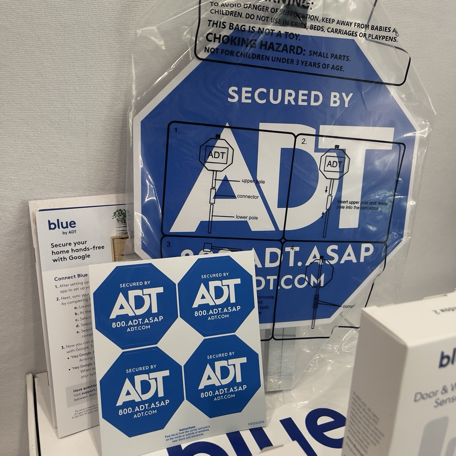 NEW Blue by ADT DIY Smart Home Hub, Doorbell Camera, Google Nest Mini, Sensors
