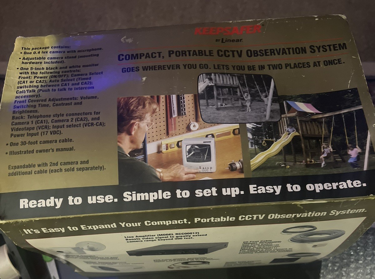 Vtg Keepsafer by Linear Compact Portable CCTV Observation System NOS NIB