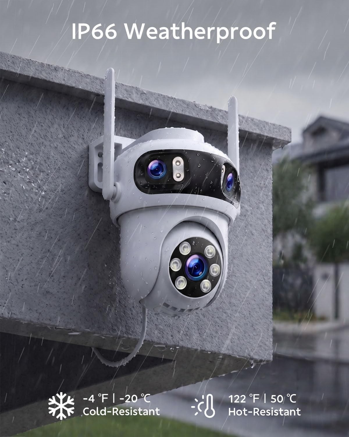 Wireless Security Camera System With Monitor Home Outdoor 2K Wifi IP Camera+32GB
