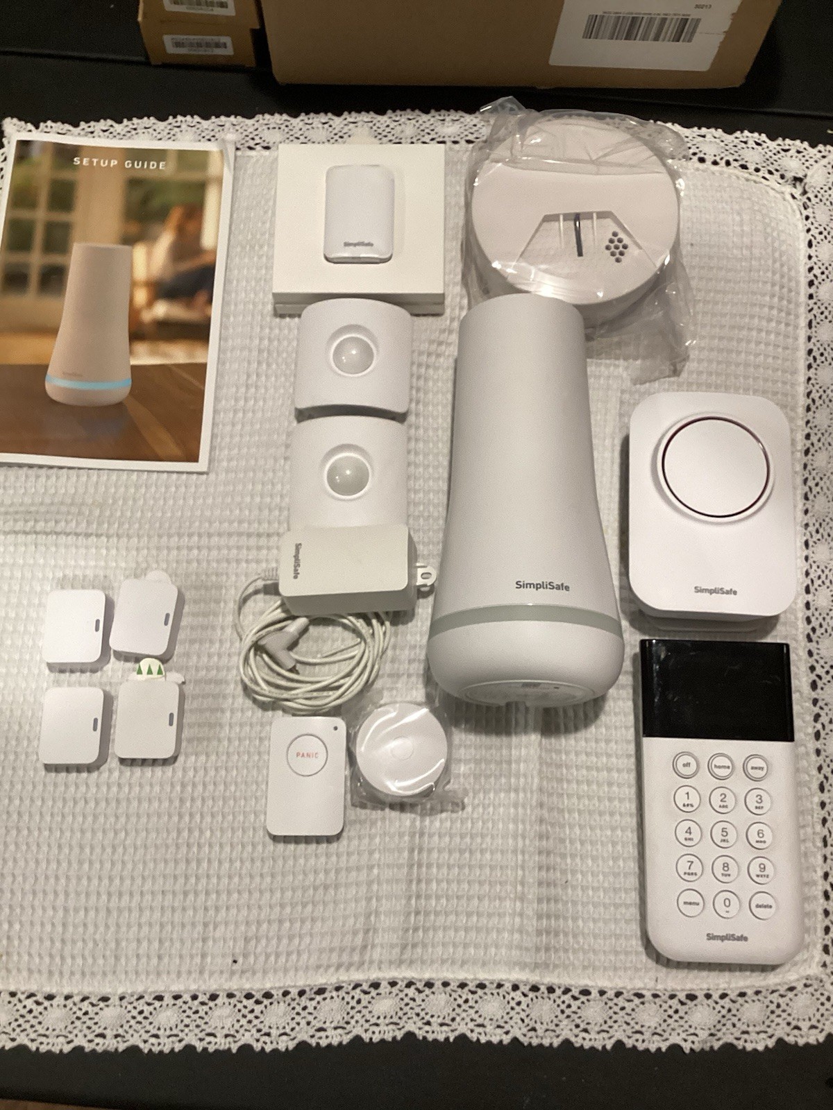 Simply Safe alarm system with many accessories