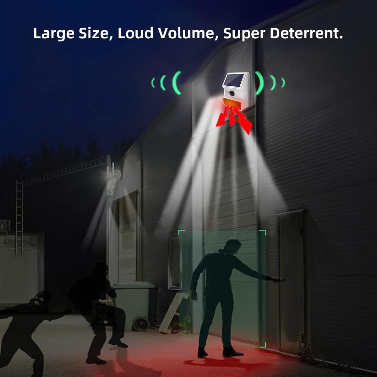 Home System Indoor/Outdoor Weather-Proof Siren, Outdoor Solar Siren with Door/Wi
