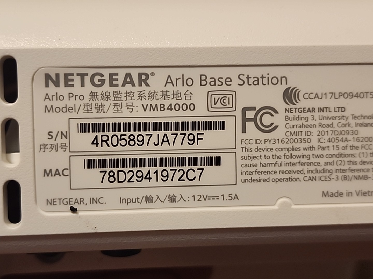 NETGEAR VMB4000 Arlo Pro Smart Base Station Hub Bundle w/ Power Supply FreeShipp