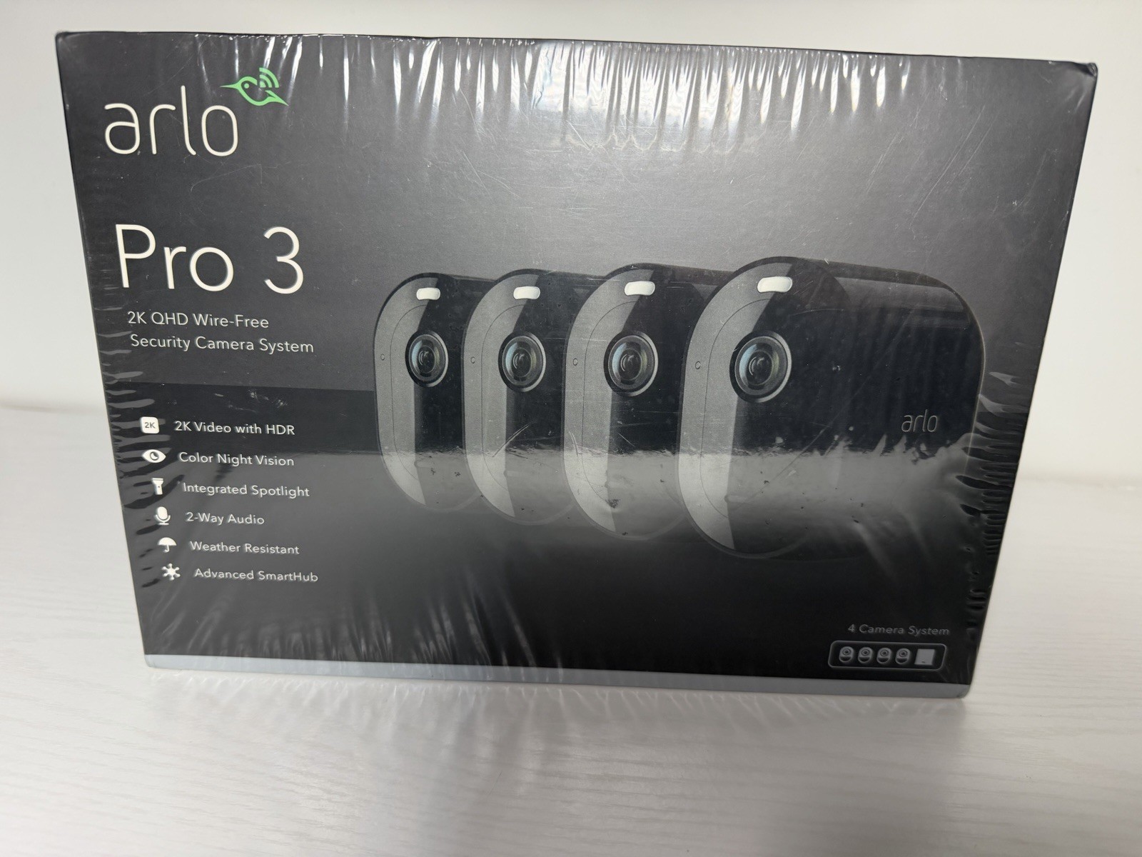 Arlo Pro 3 – 4 Camera System VMS4440B Wireless Security 2K Video Black