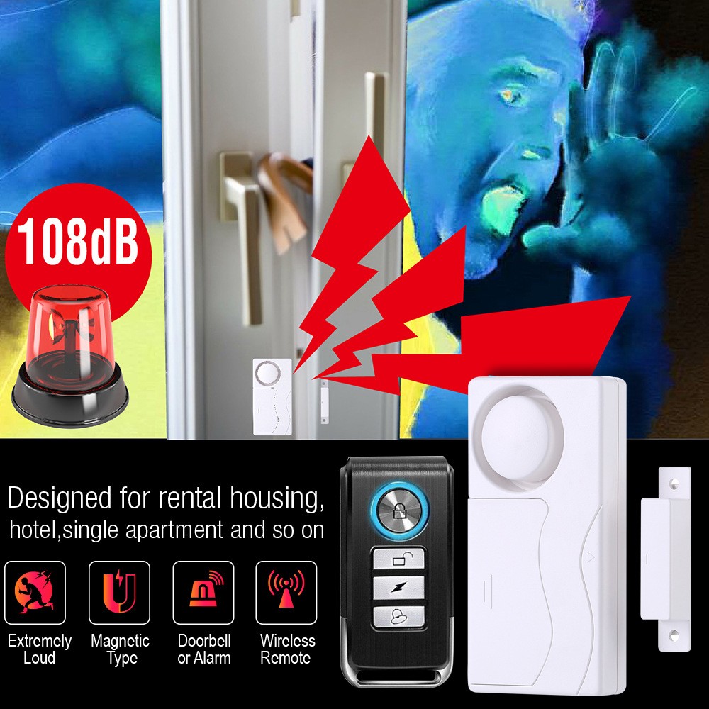 Wireless Door Burglar Security Alarm Magnetic Sensor with Remote Control