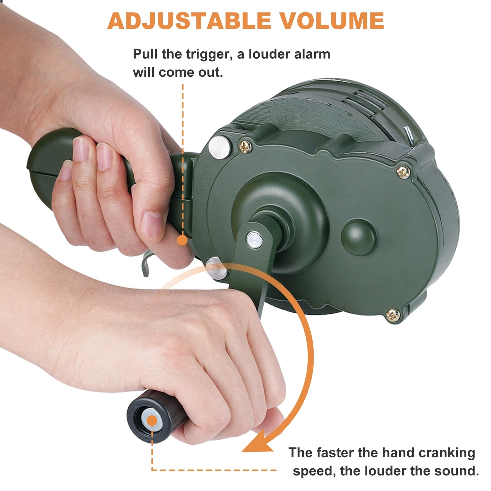 Saladulce Hand Crank Siren Horn Manual Operated Metal Alarm Handheld