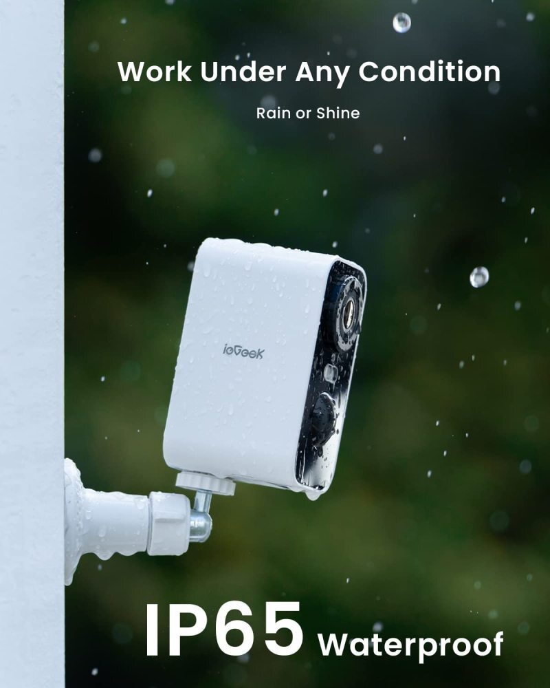 ieGeek 2K Battery Powered Wifi IP Outdoor Security Camera System Wireless Audio