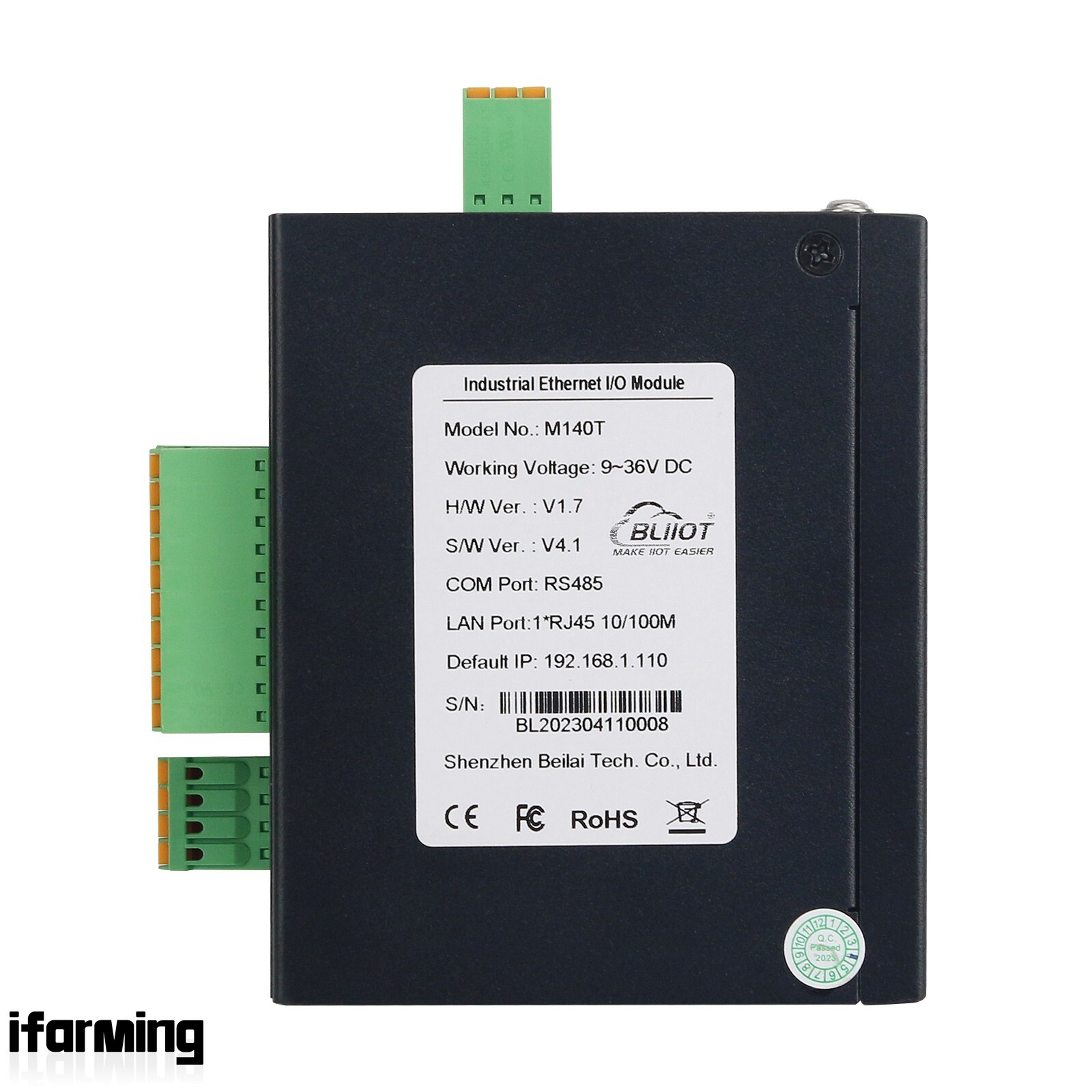 M140T Ethernet Remote IO Module Data Acquisition Module 8DI+8DO+1RS485+1Rj45 ifa