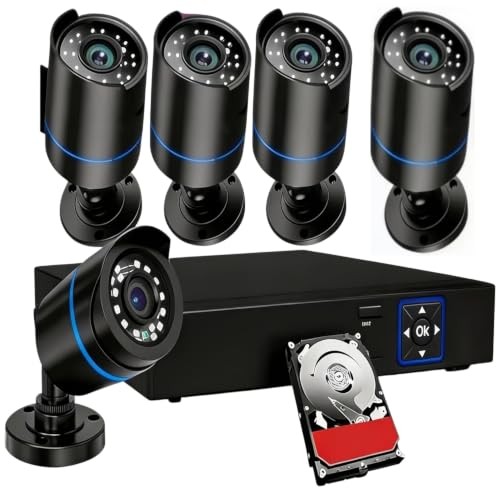 3000TVL Home Security System 5MP PoE Wired DVR Camera Kit