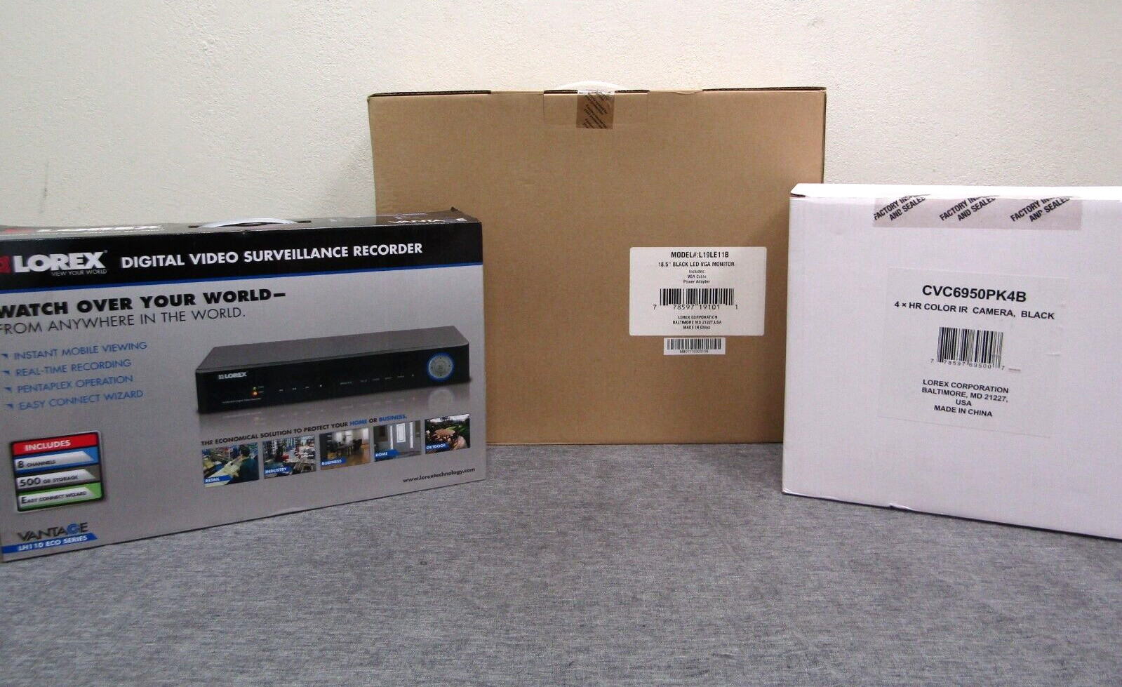 Lorex LH1845L19 Security Camera System 8CH DVR with 18.5-inch Monitor &4 Cameras