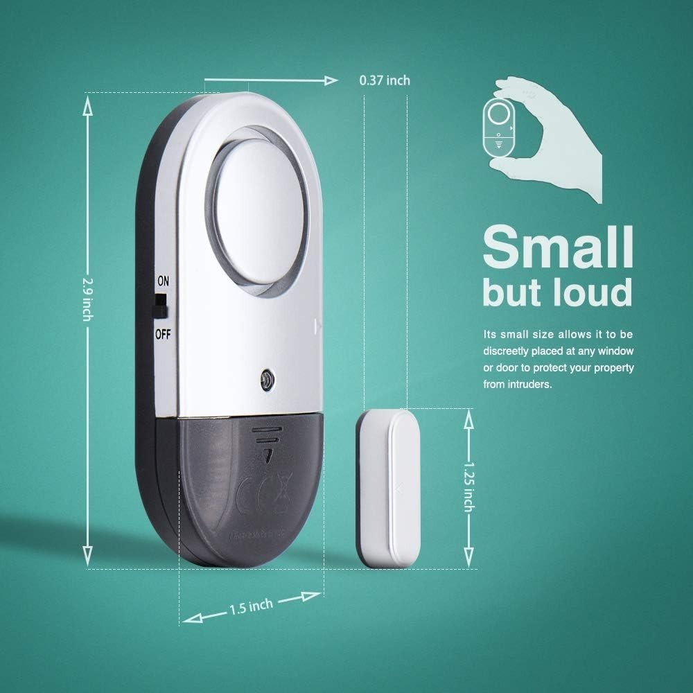 Battery-Powered 120 dB Security Alarms – Perfect for Doors & Windows – 3 Count