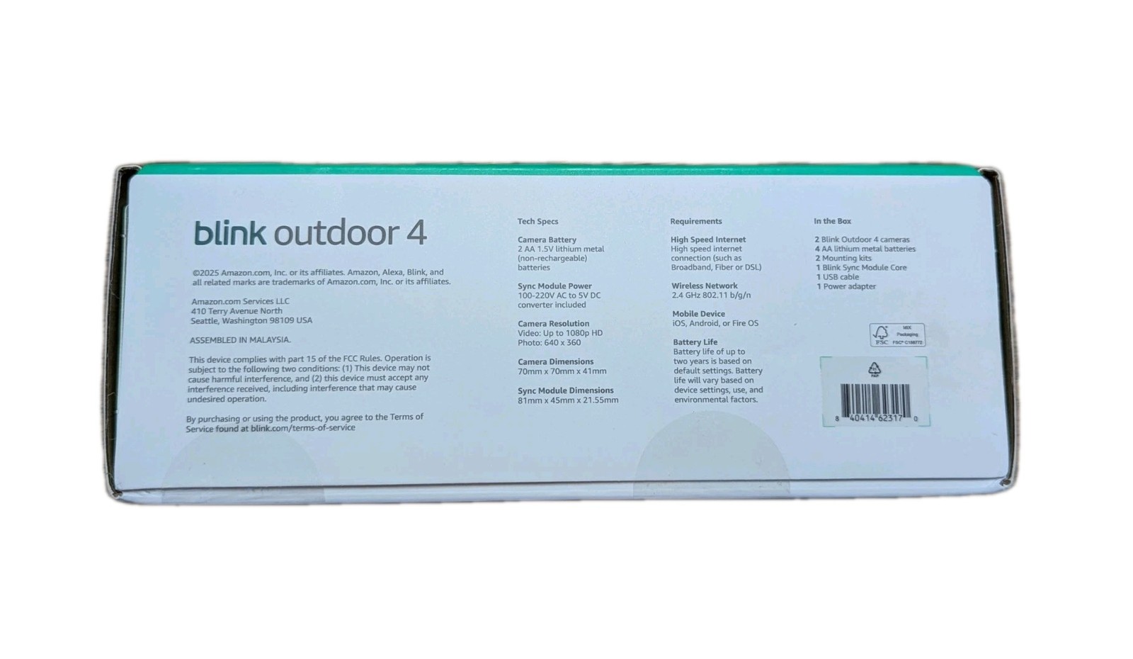 Blink Outdoor 4, (4th Gen 2025) Wireless 2 Camera Security System + Sync Module