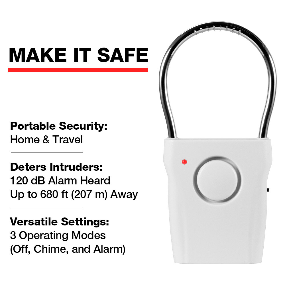 2X Touch Sensor Door Handle & Window Burglar Alarm Anti-Theft Alarm System 120dB