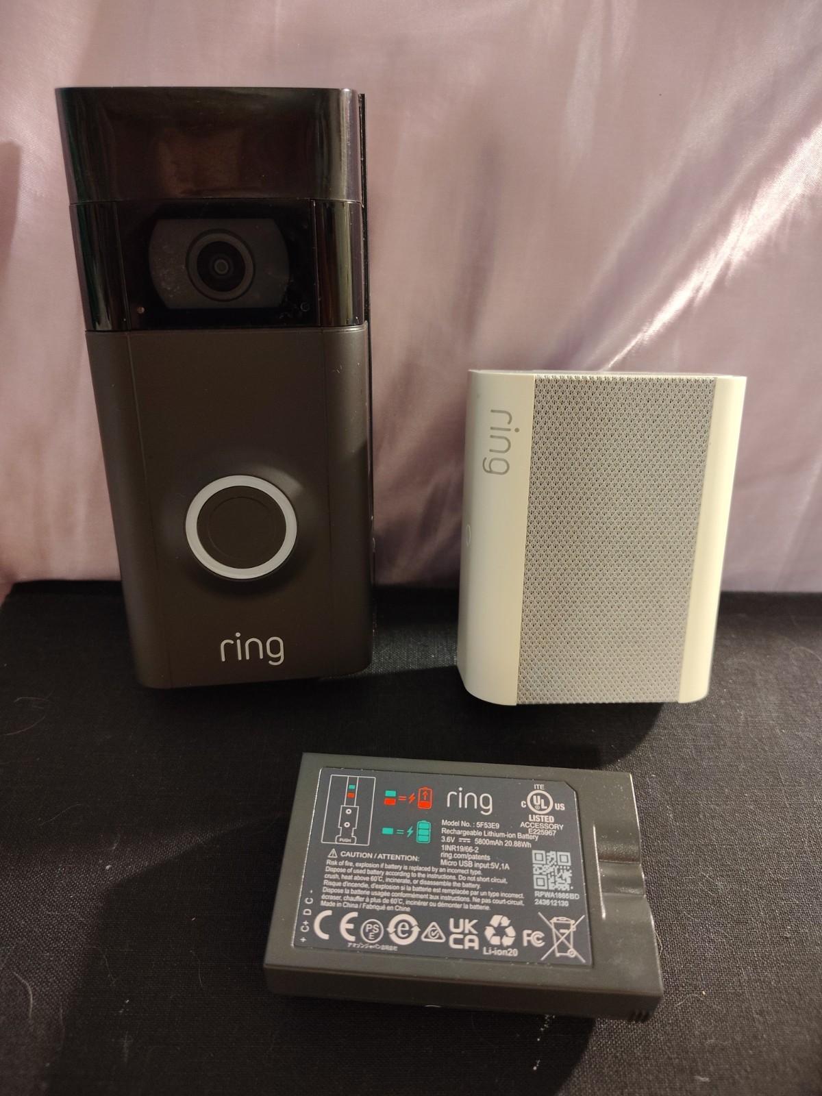 Ring Doorbell Camera Wireless Outdoor CCTV, Plug In Chime Rechargeable Battery