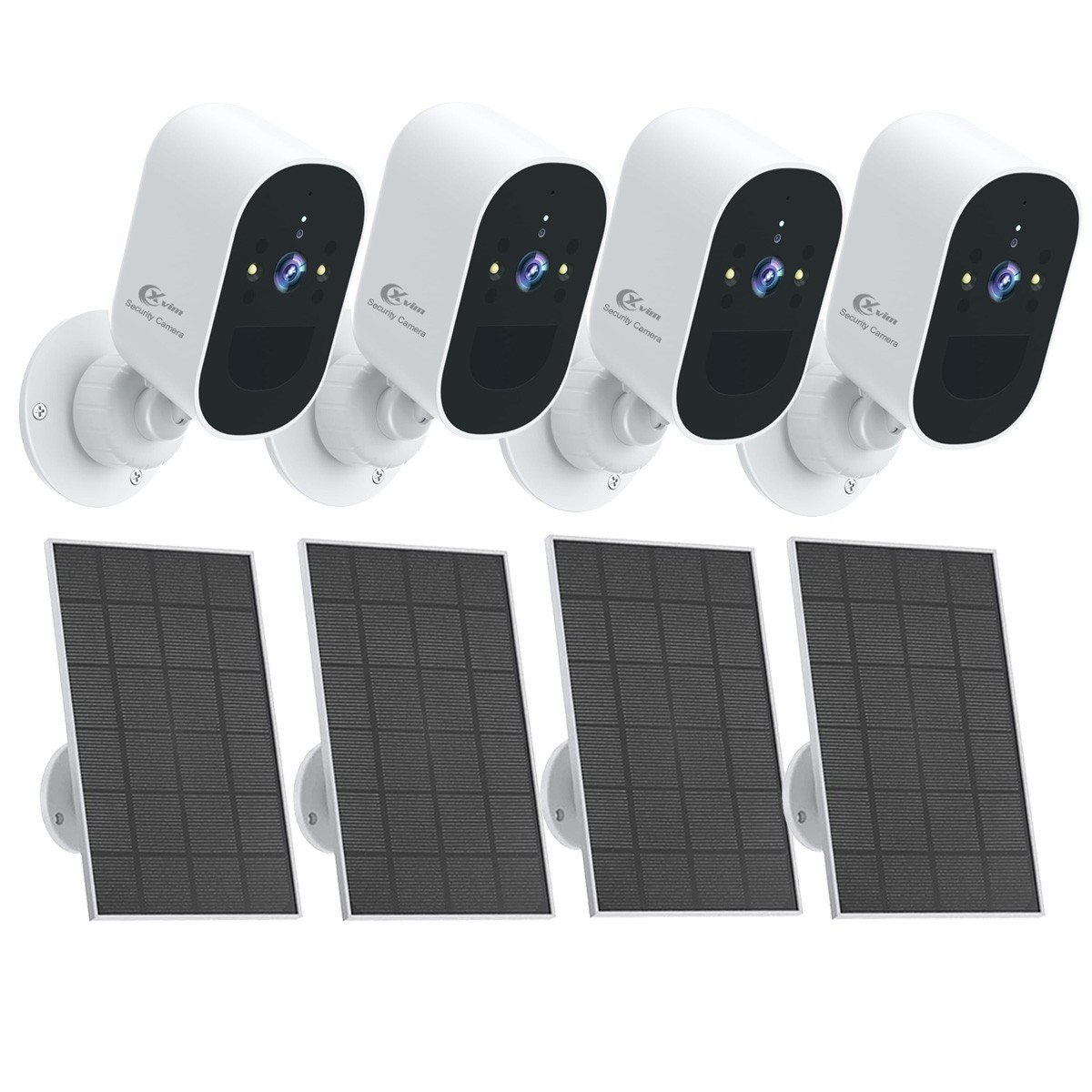 4PK Wireless Security Camera System 1080P WiFi Solar Battery Power Camera Kit