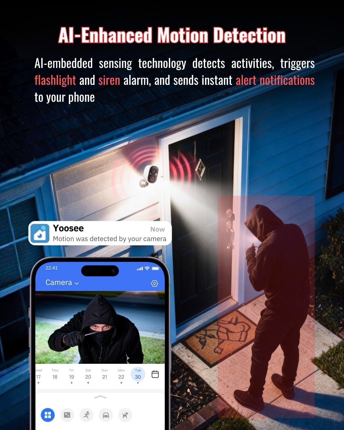 Security Cameras Wireless Outdoor, 2.5K WiFi Battery Powered Cameras for Home Se