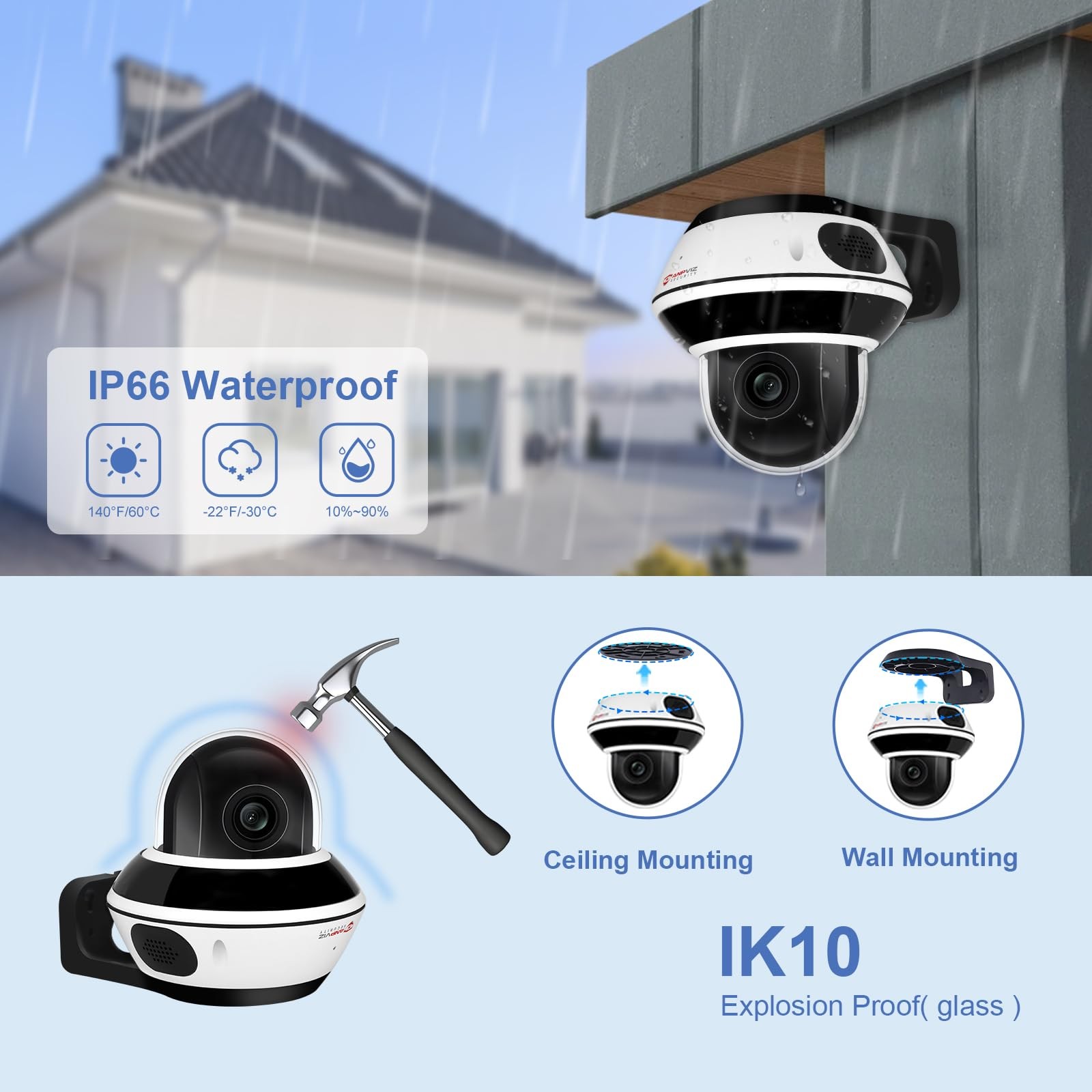 Anpviz UltraHD 4K 8MP PTZ POE IP Camera Outdoor with 5X Optical Zoom, 1/2.8″…