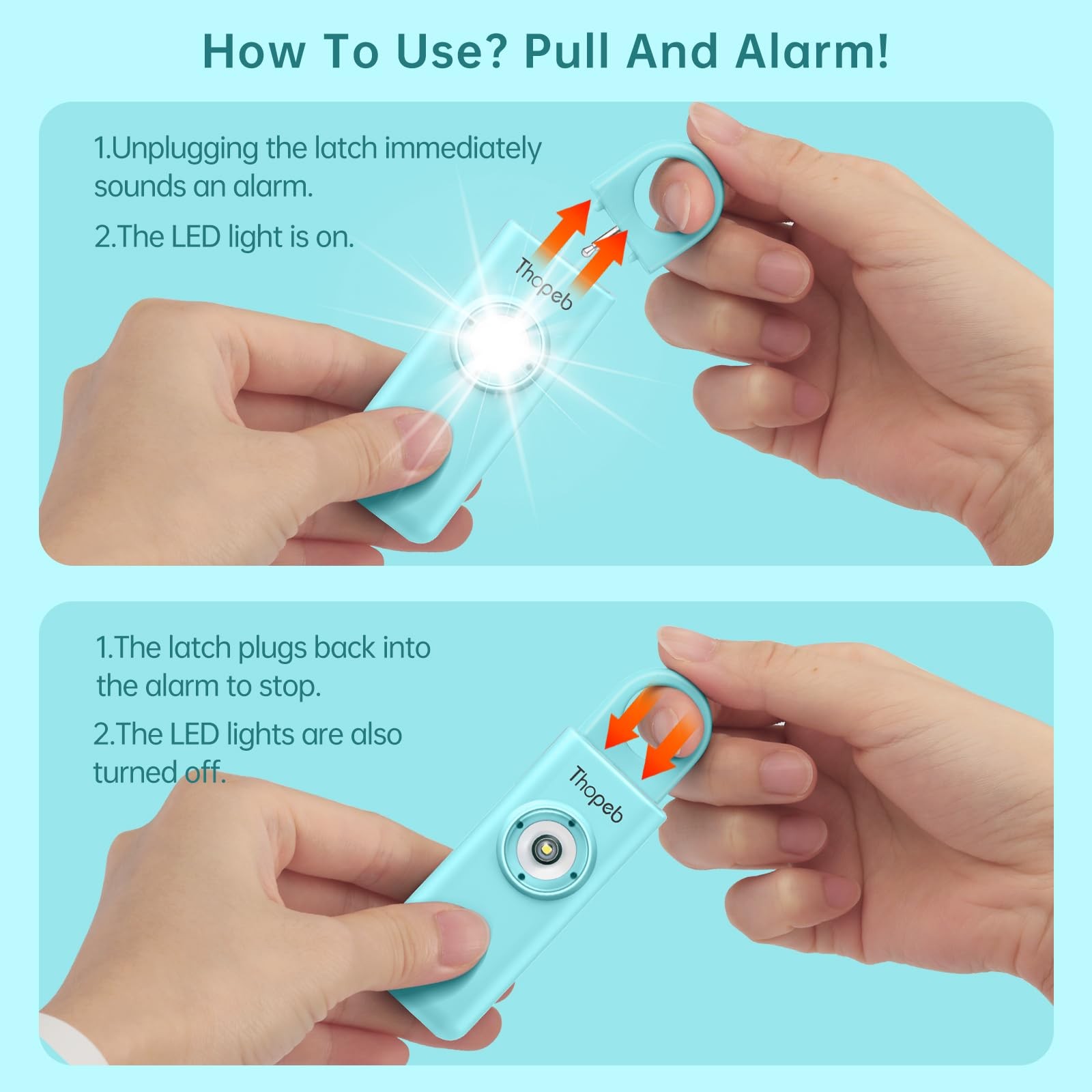 Personal Safety Alarm for Women, Kids & Elders – 135dB Keychain Siren