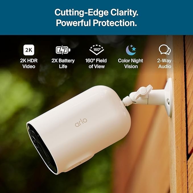 Arlo Pro 6 XL 2K 3 Camera Wireless Smart Security System with Dual-Band WiFi