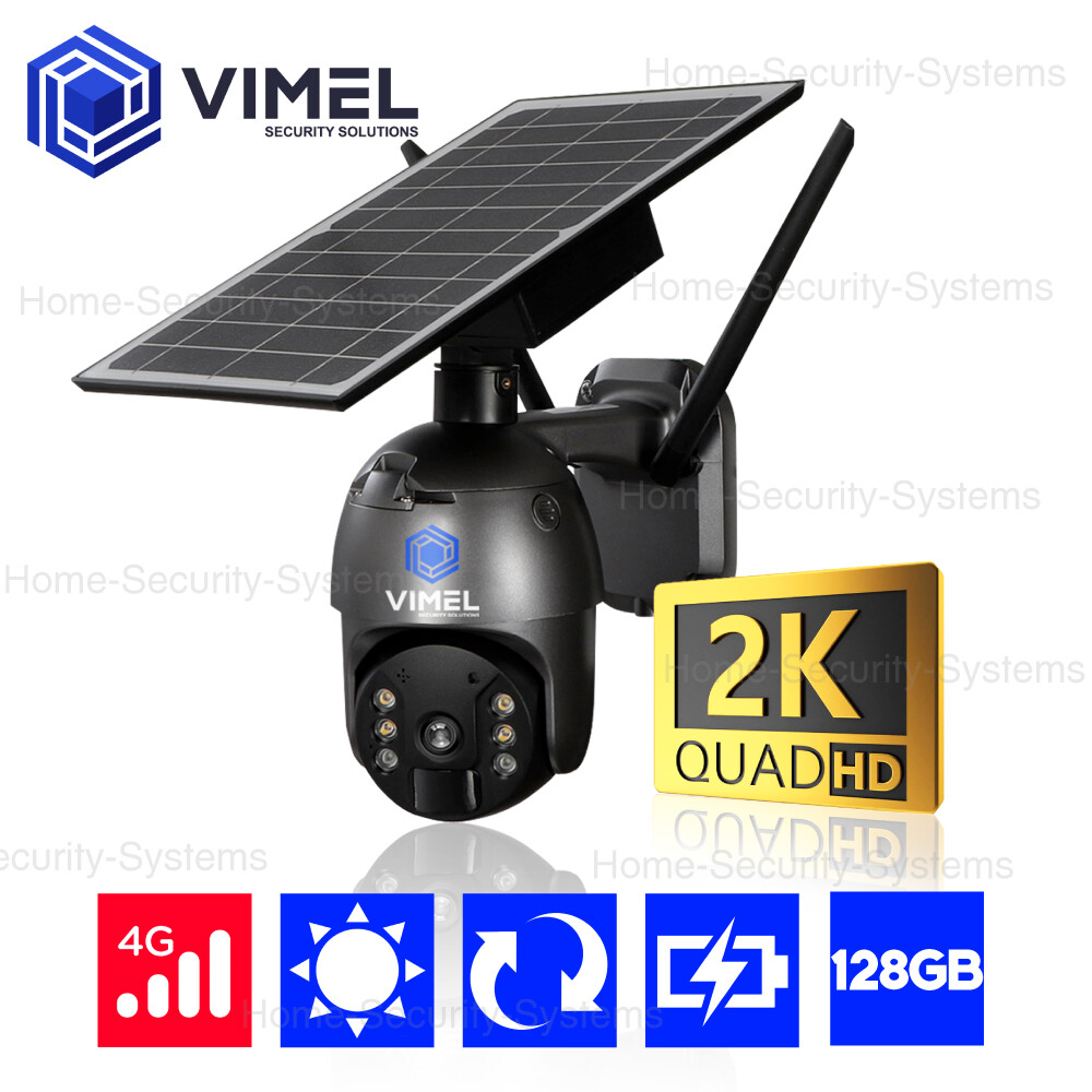 4G Solar Security Camera 128GB PTZ LIVE View Alert Smart Phone 24/7 SIM Card