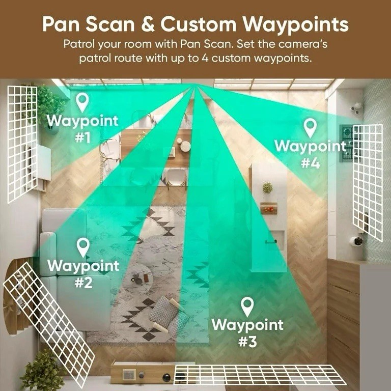 Wyze Duo Cam Pan Indoor/Outdoor IP65 2K 360° Pan/Tilt Smart Home Security Camera